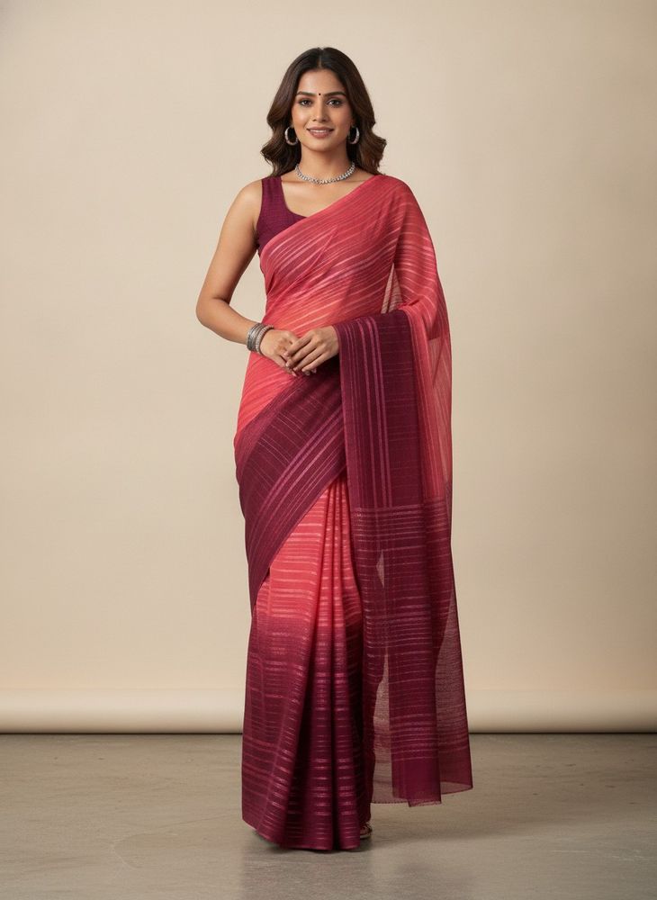 Chic Striped Saree