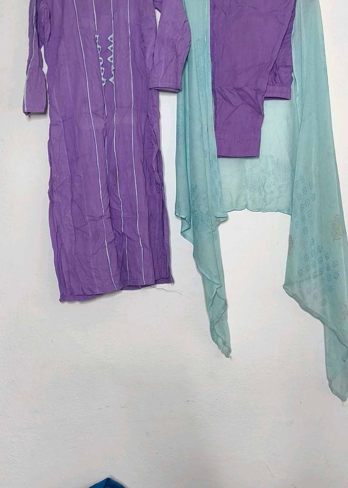 Purple Kurta Set with Dupatta