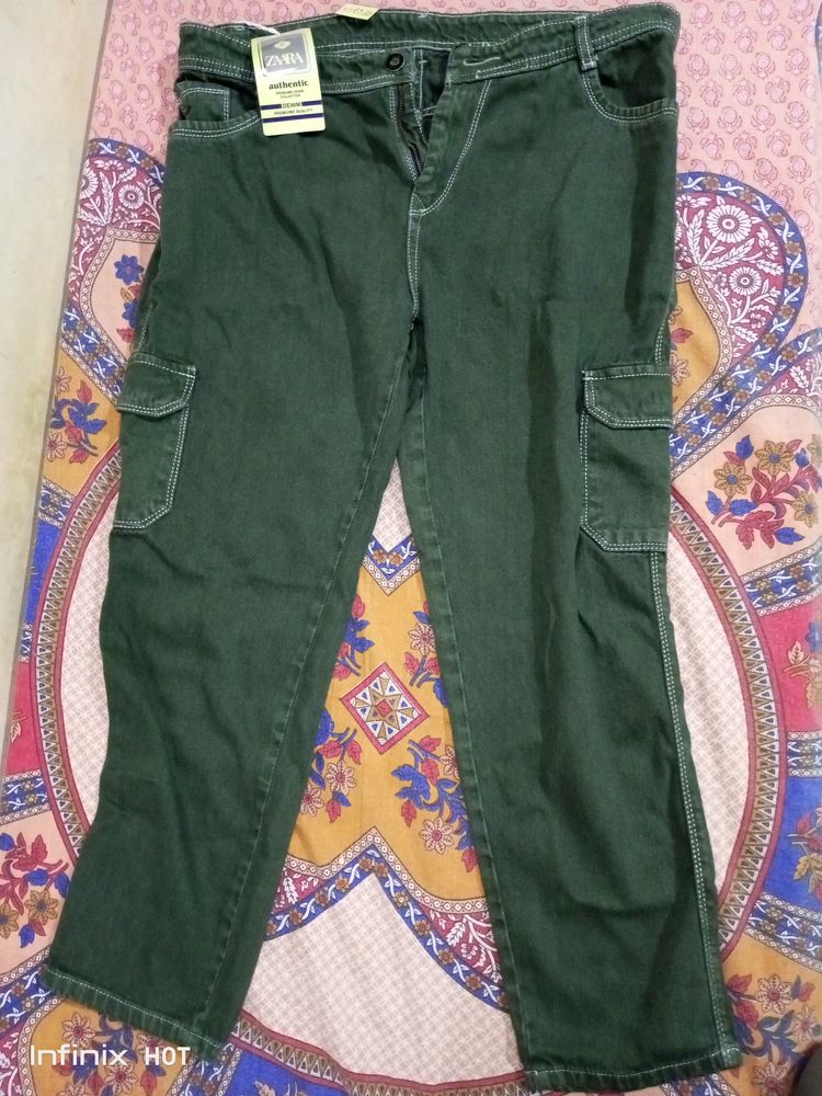 Zara Green Cargo Pants