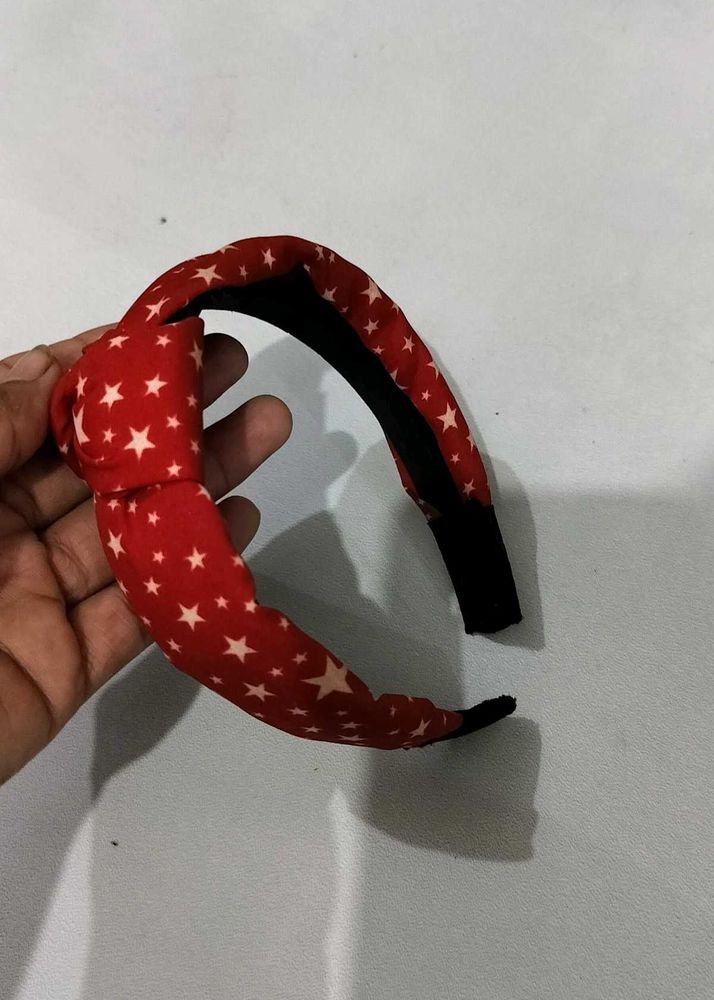 Cute Red Star Print Headband