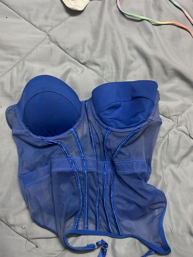 Sheer Blue Corset Top