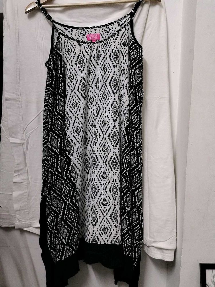 Black &amp; White Patterned Summer Dress