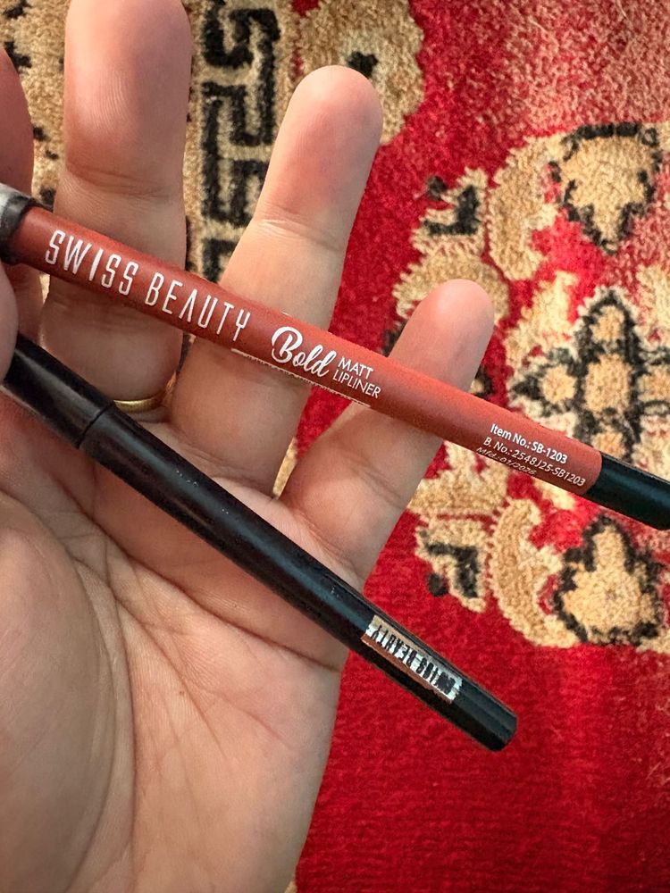 Swiss Beauty Matte Lipliner and Kajal