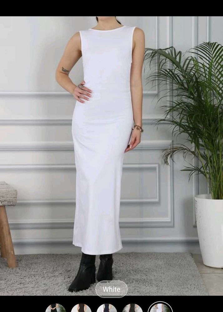 Sleek White Maxi Dress