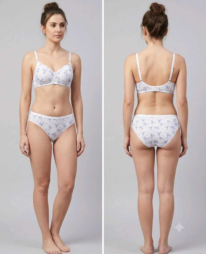 Floral Print Bra &amp; Panty Set