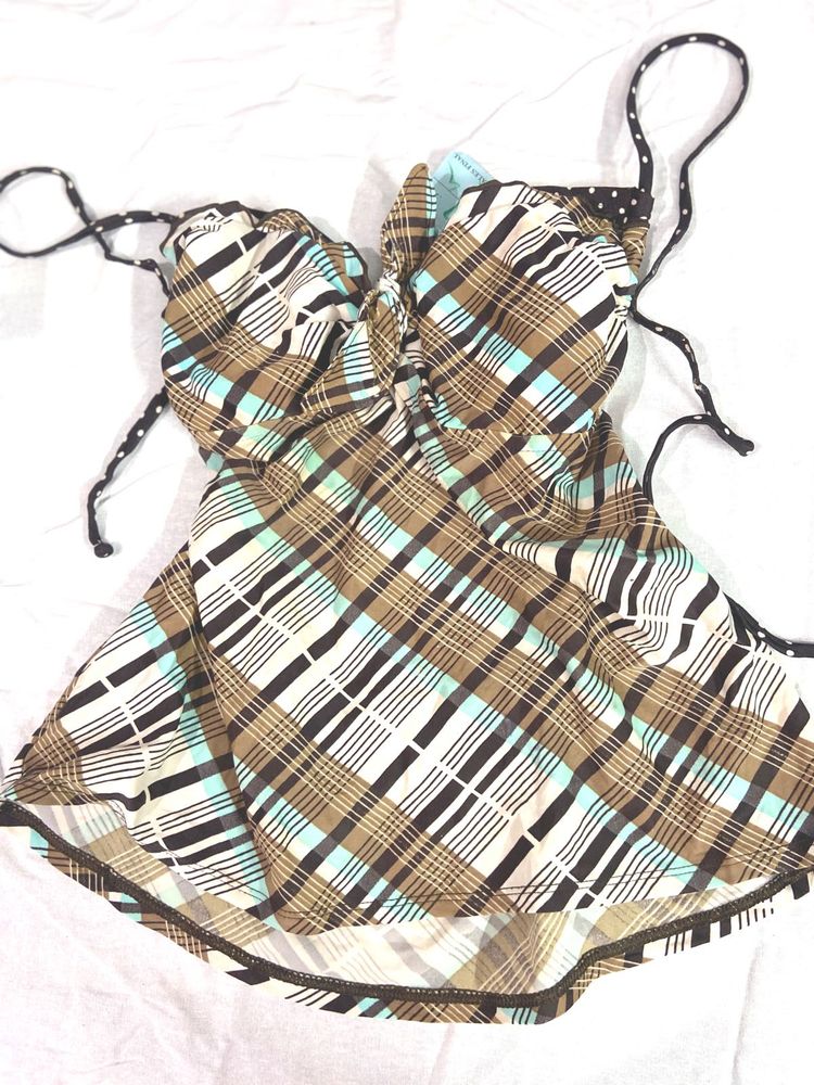 Stylish Plaid Bikini Top