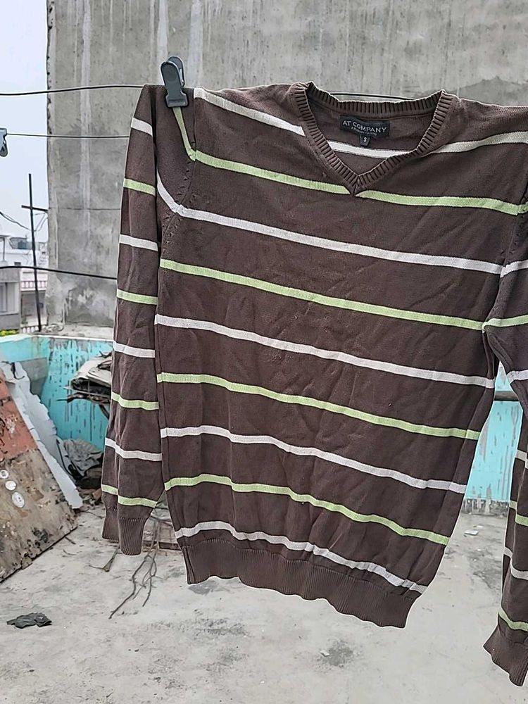 Striped V-Neck Sweater