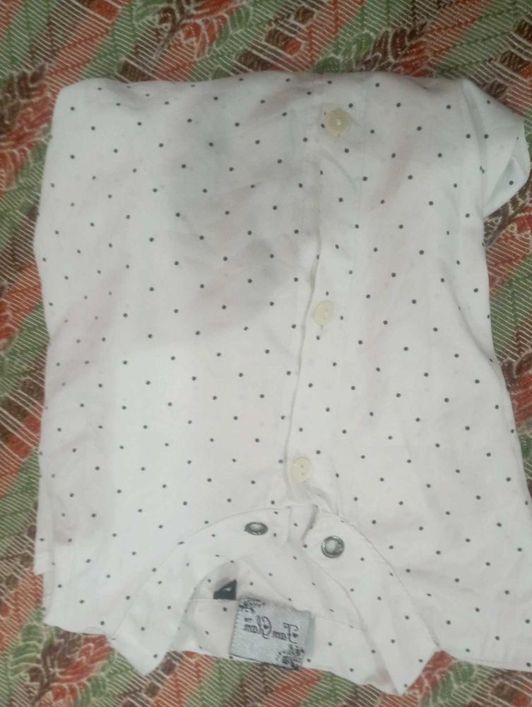 women's White Polka Dot Shirt
