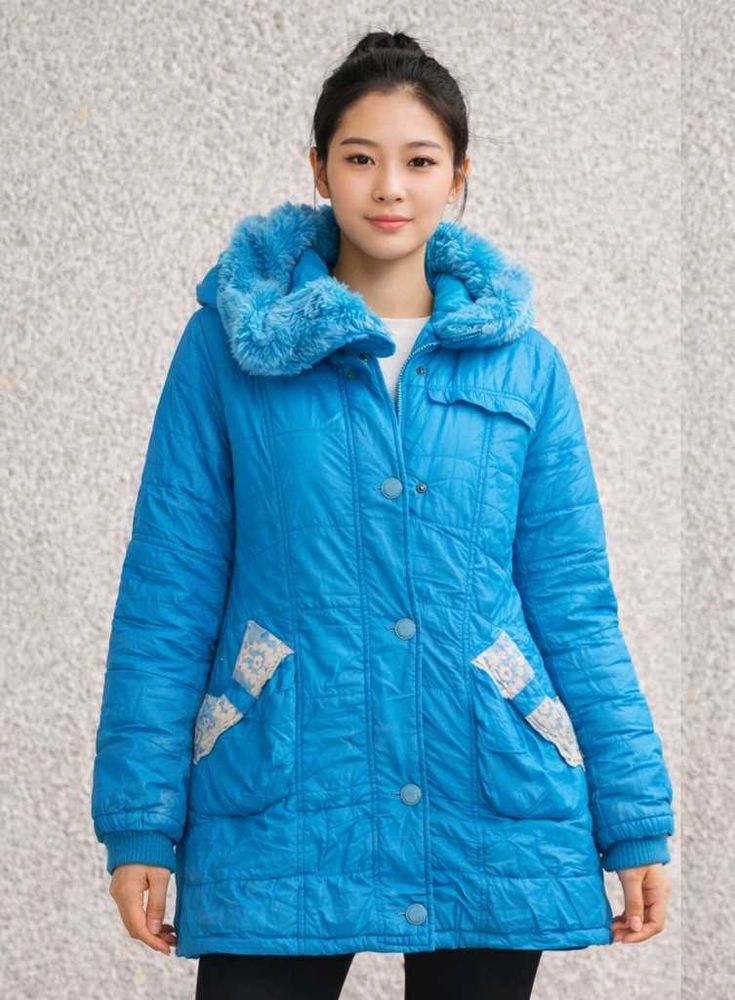 Vintage Blue Puffer Jacket 🧥
