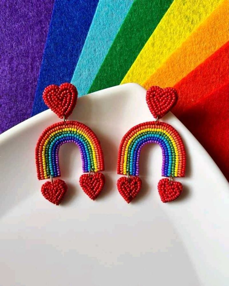 Rainbow Heart Earrings🌈❤️