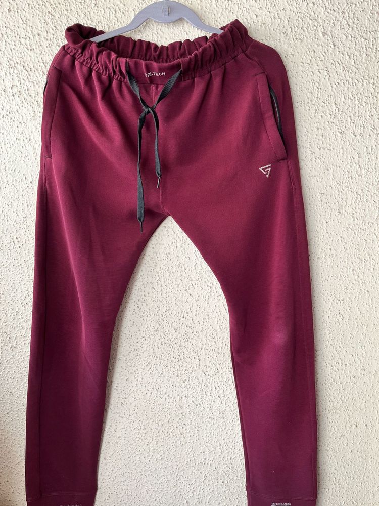 Maroon Joggers with Drawstring Waist