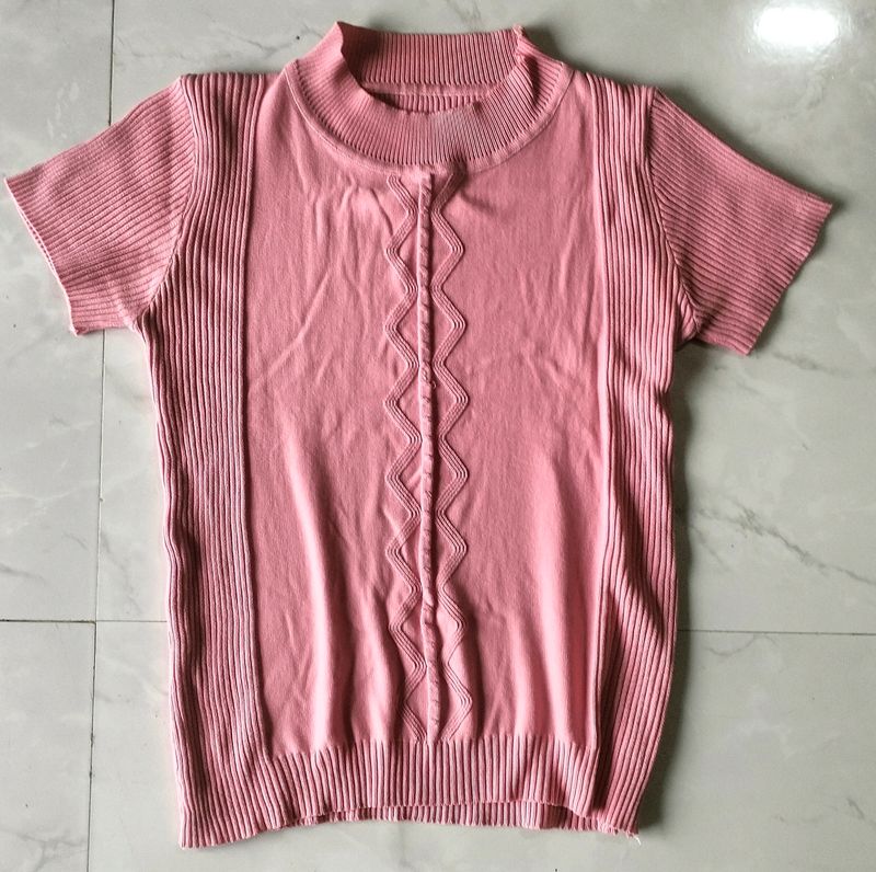 Beautiful Korean Style Pink Colour Top 🌸