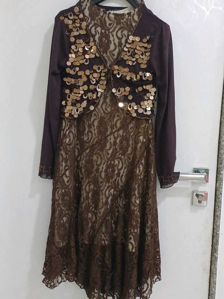 Sequin Embellished Ethnic Gown