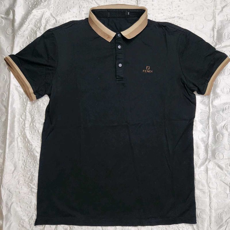 Fendi Black Polo T-Shirt