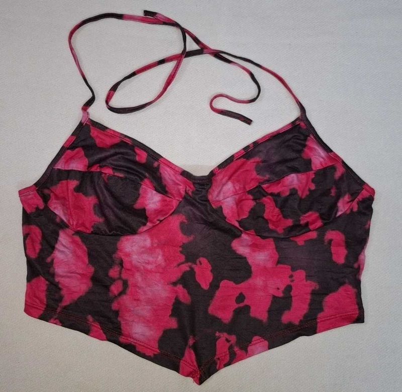 Tie-dye Halter Crop Top