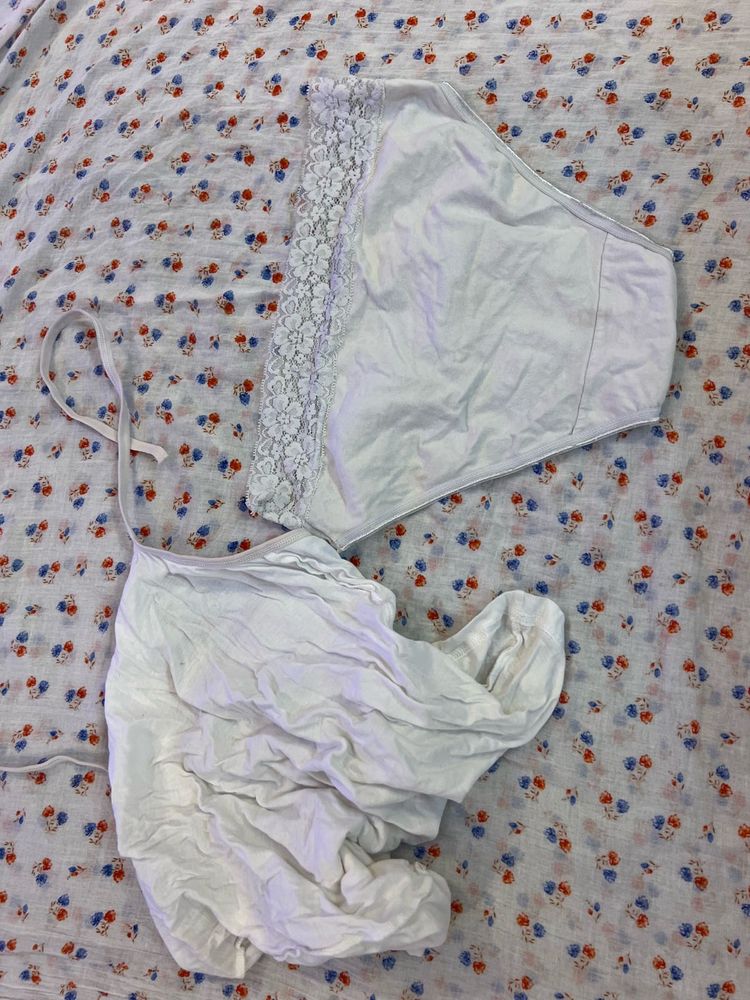 White Lace Trim Camisole combo