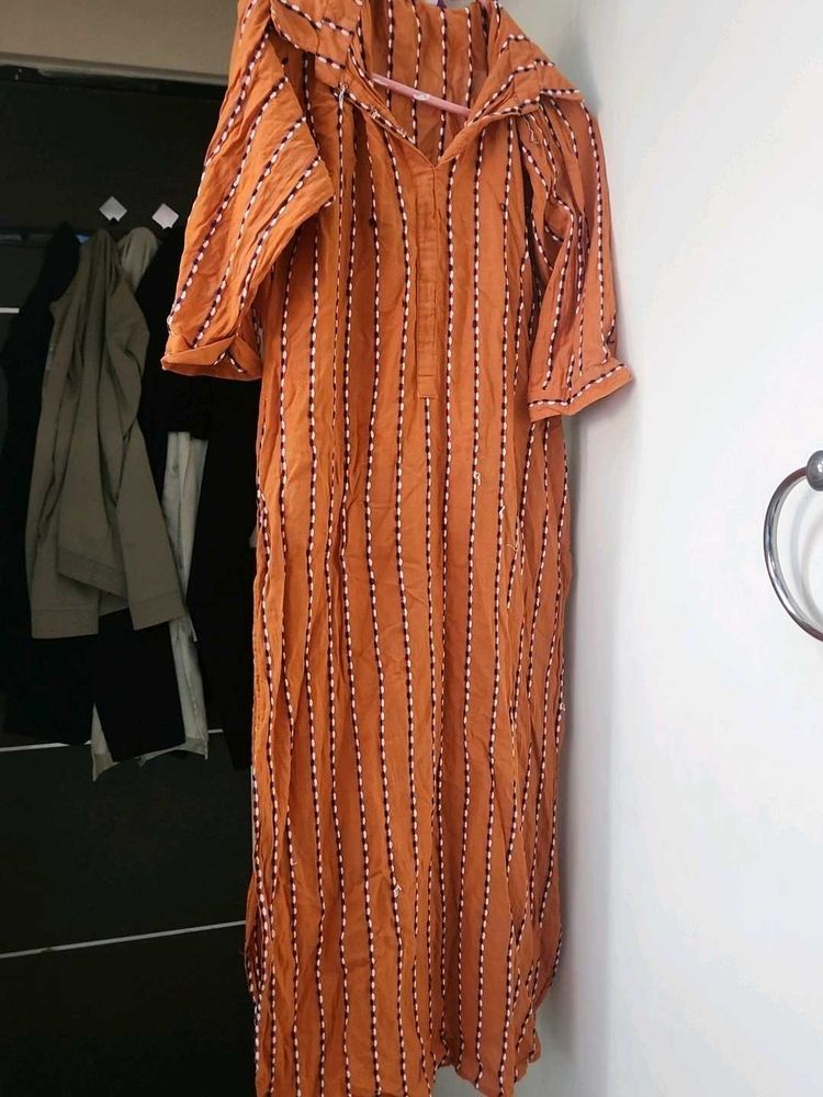 Striped Cotton Kurta Dress