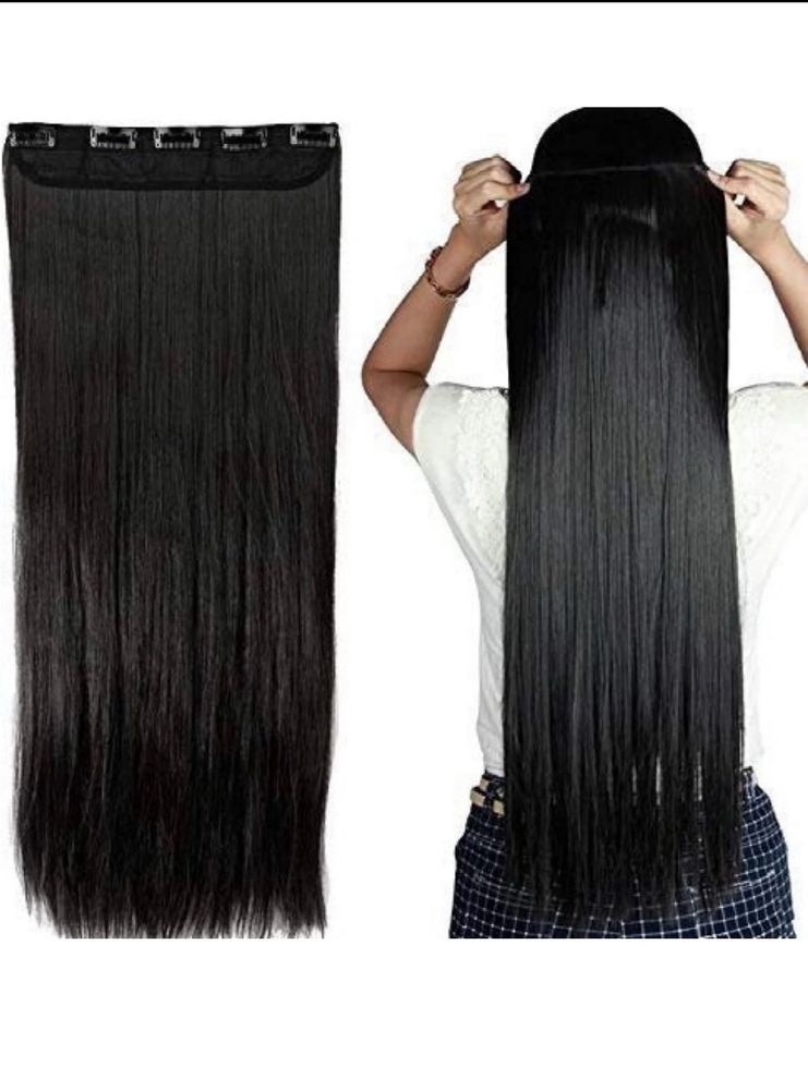 Clip-in Black Straight Hair Extensions