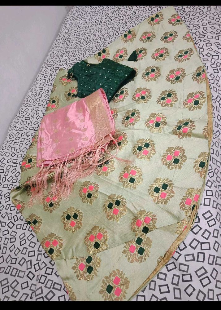 Pista Green Lehenga for Mehndi