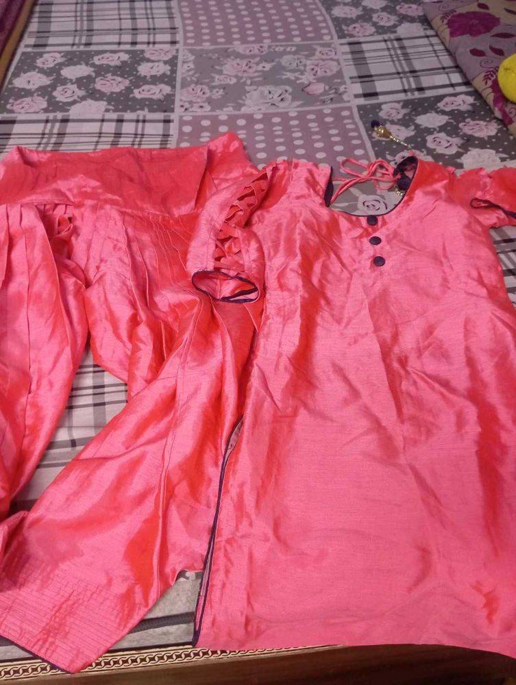 Pink Kurta Set with Patiala Pants