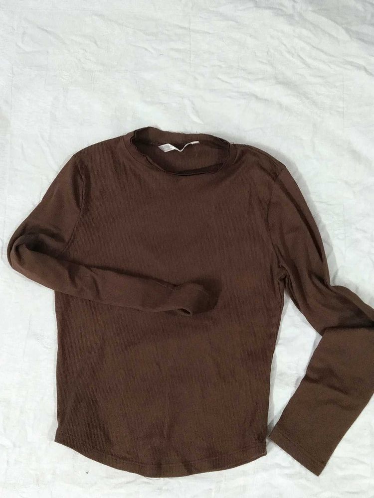 Brown Long Sleeve Top