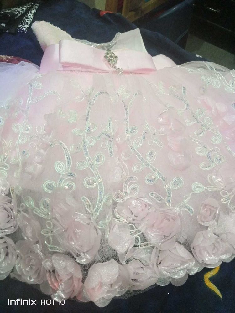 Pink Flower Girl Dress
