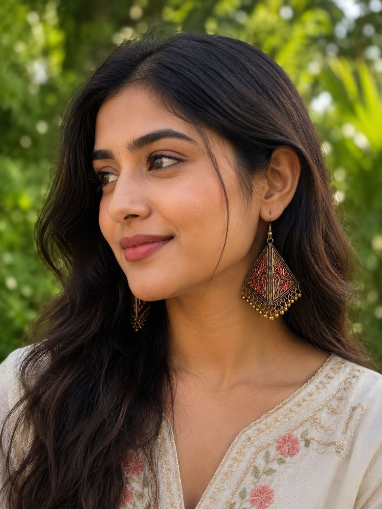 Bohemian Triangular Jhumka Earrings