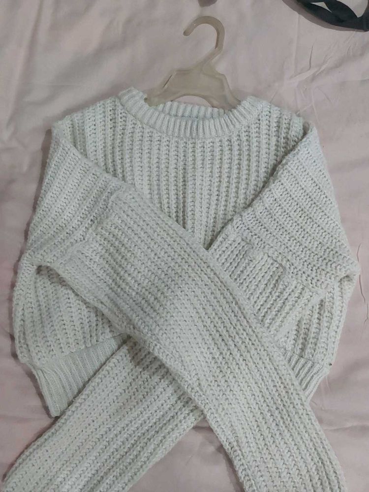 Cropped Knit Sweater