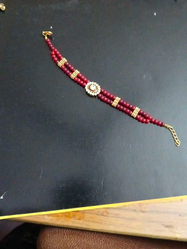 Elegant Red Beaded Bracelet