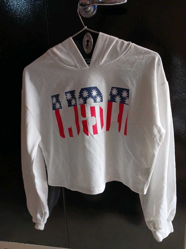 USA Graphic Crop Hoodie sweatshirt