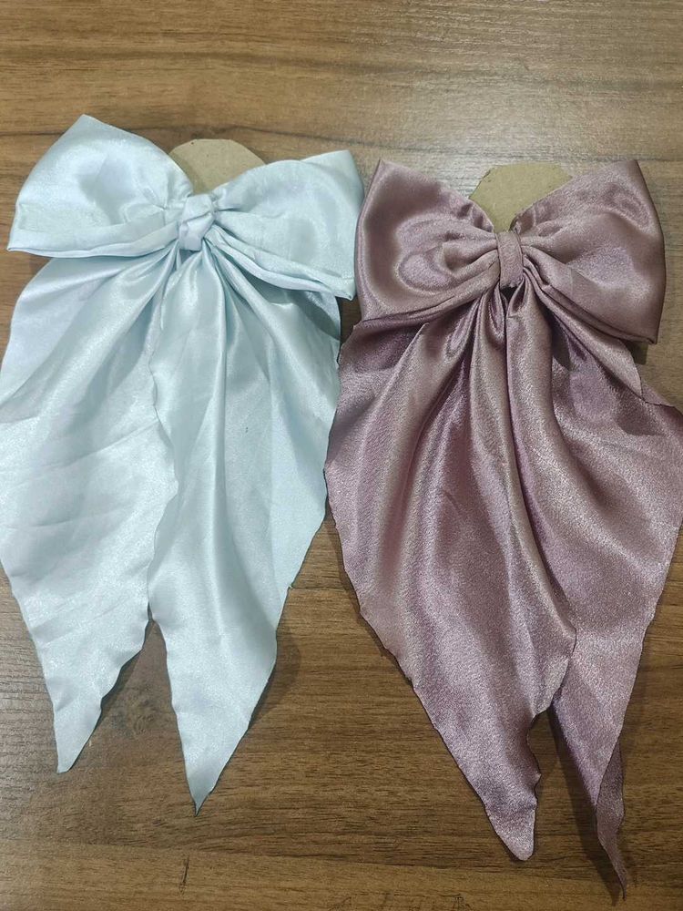 Set of 2 Satin Bow Hair Clips