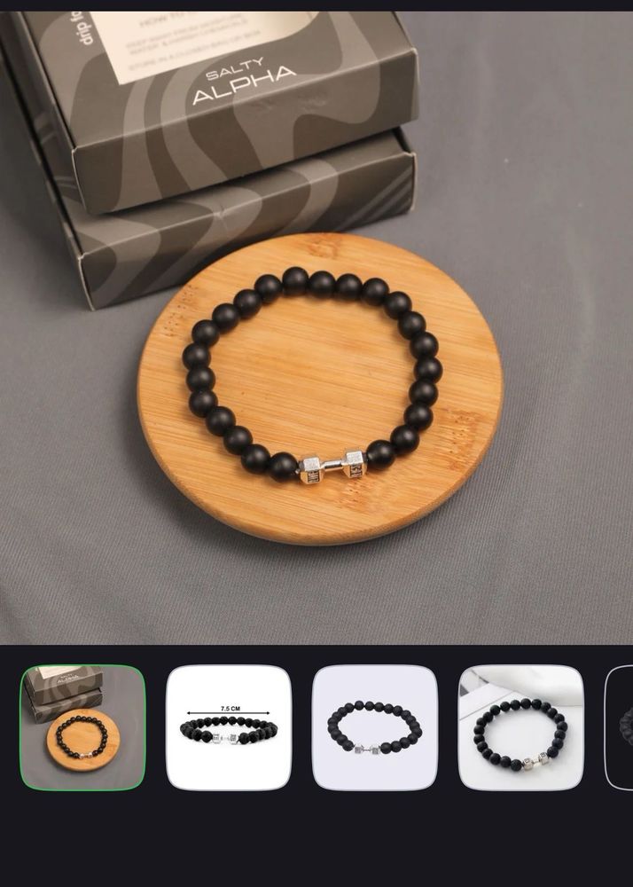 Salty Alpha Black Beaded Bracelet