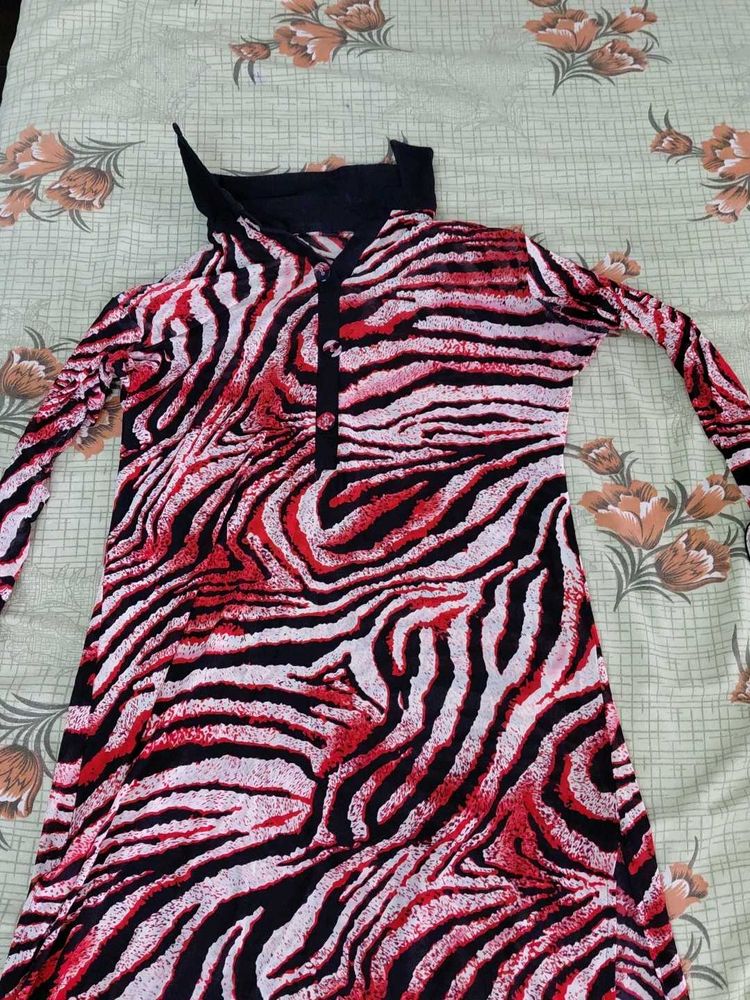 Vibrant Zebra Print Kurta