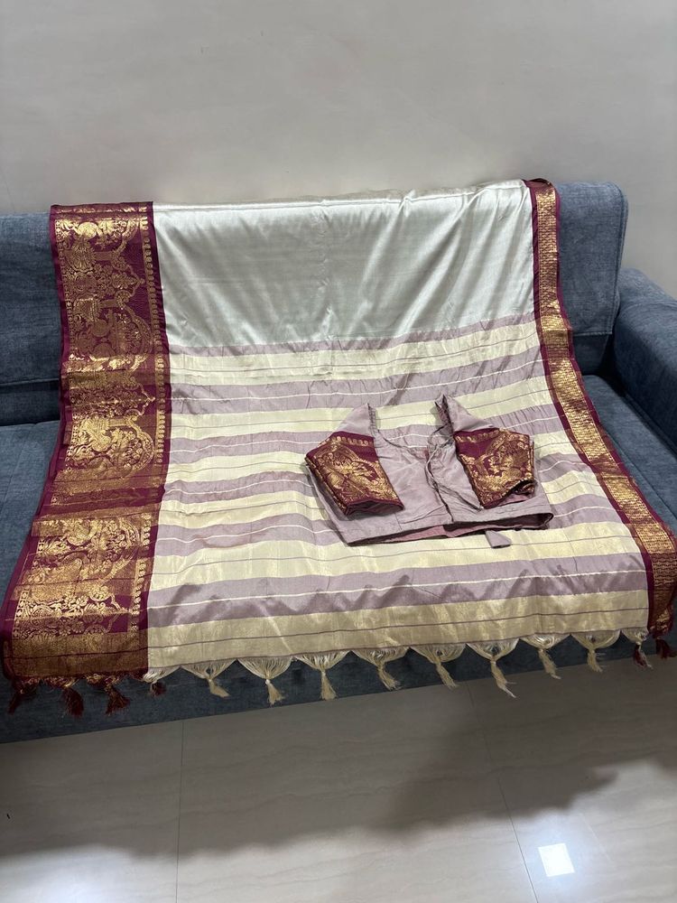 kanjivaram saree with blouse
