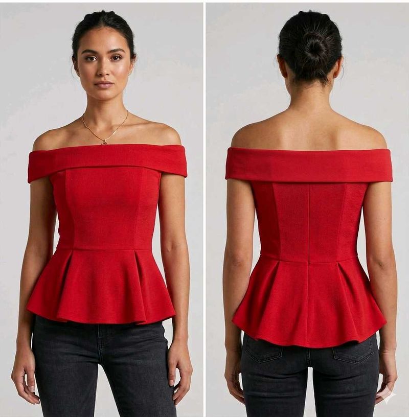 PRICE DROP🚨Chic Off-Shoulder Peplum Top