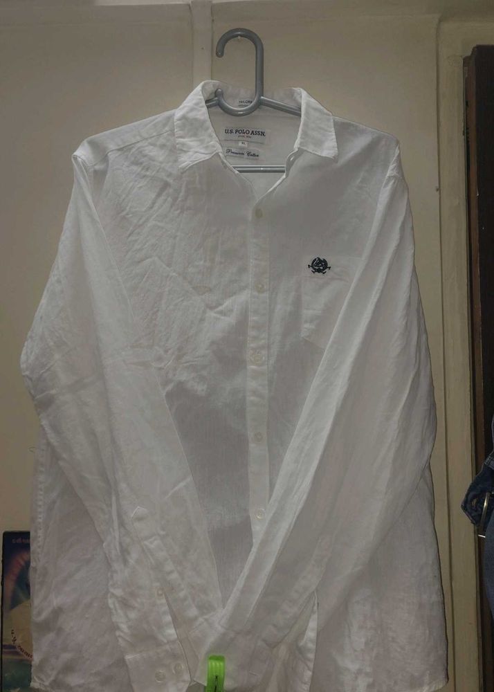 US Polo Assn. Men's White Casual Shirt