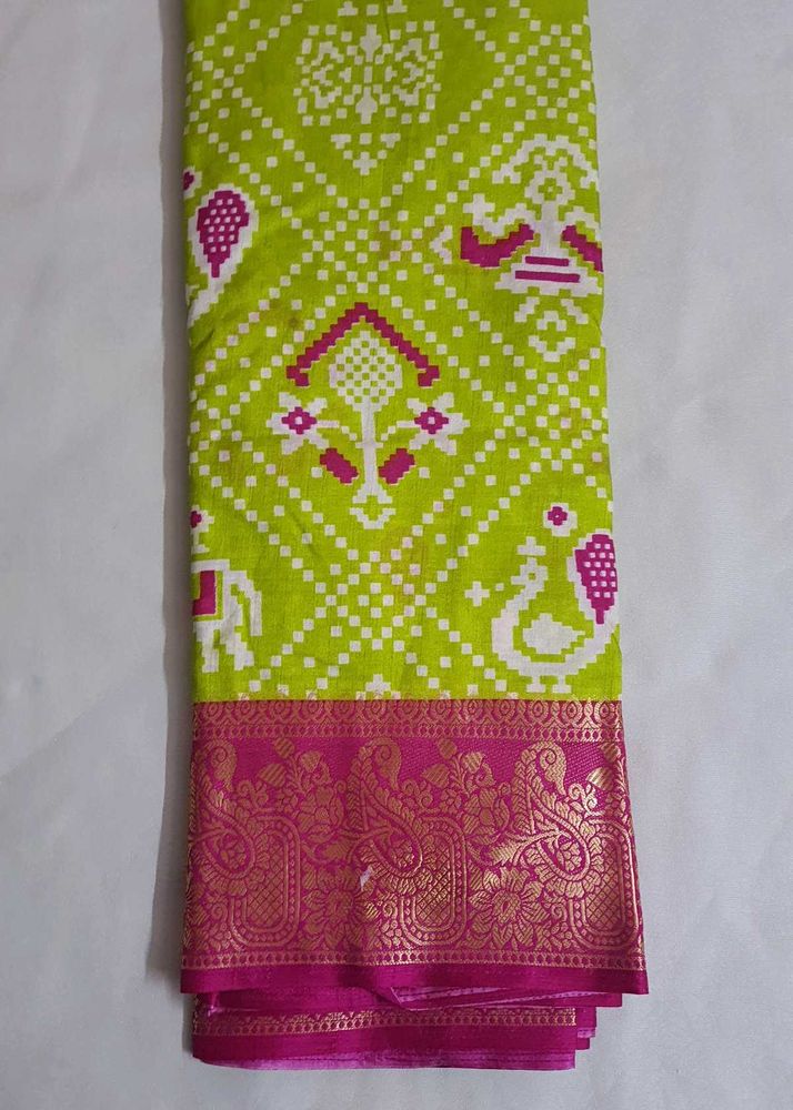 Green &amp; Pink Saree
