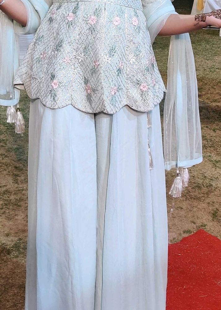 Elegant Pastel peblum Set with Dupatta