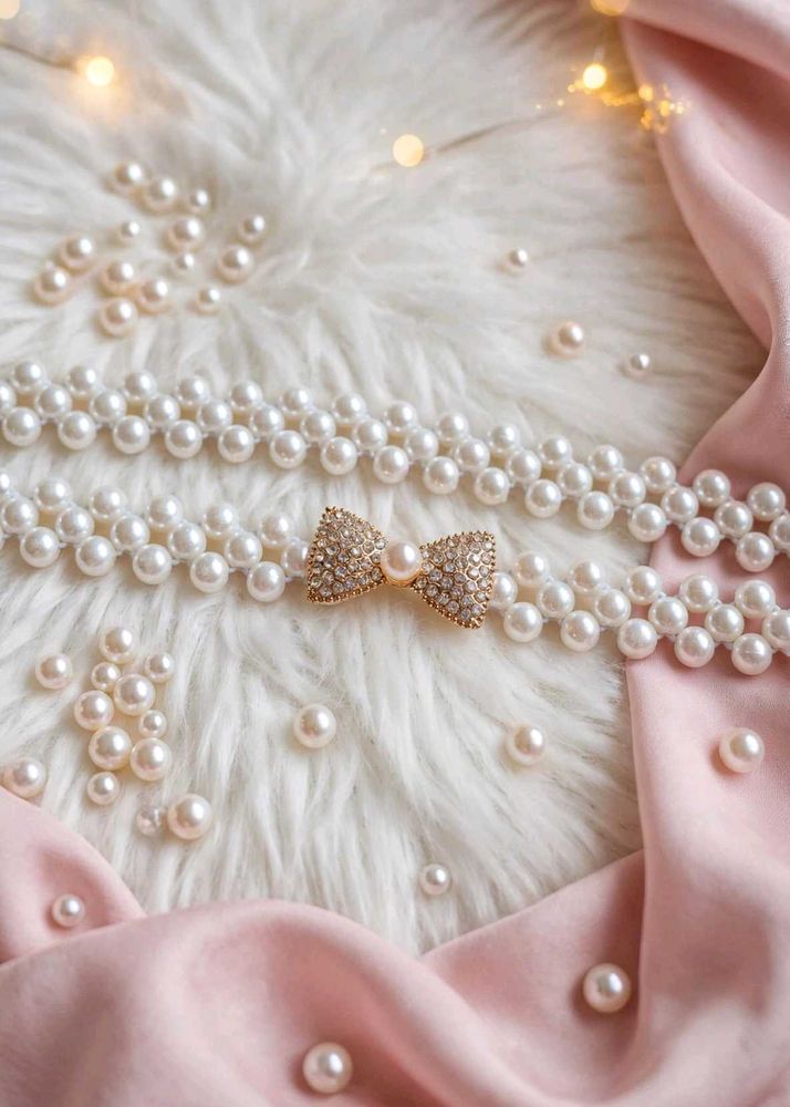 🆕 seElegant Pearl &amp; Bow Choker Necklace