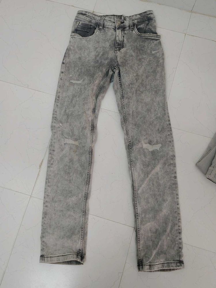 Acid Wash Distressed Jeans