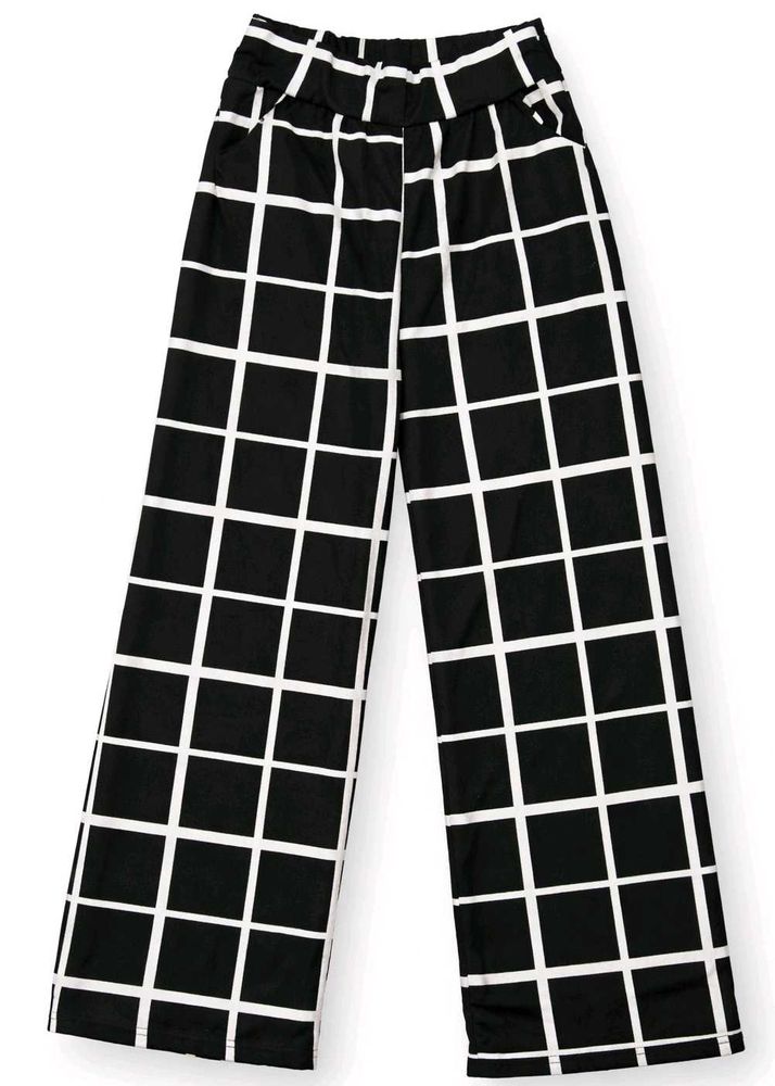 Checkered Wide Leg Pants