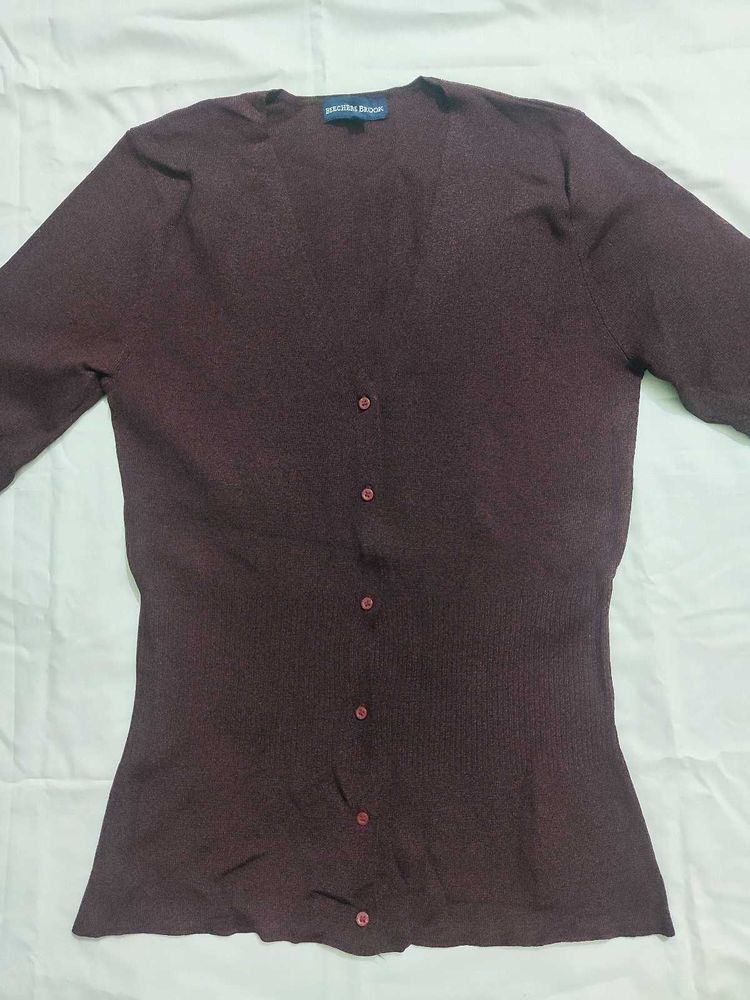 Women's Burgundy Cardigan