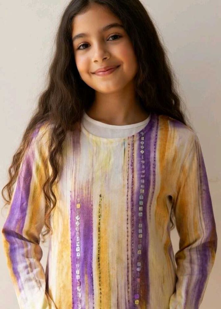 Colorful Striped Embellished Top