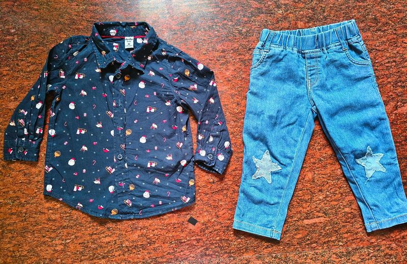 Boys Festive Shirt &amp; Jeans Set