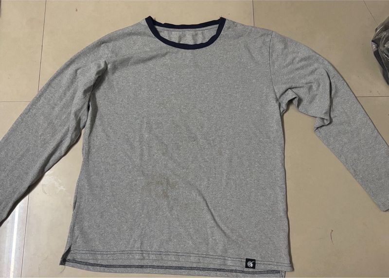Men's Grey Long Sleeve T-Shirt