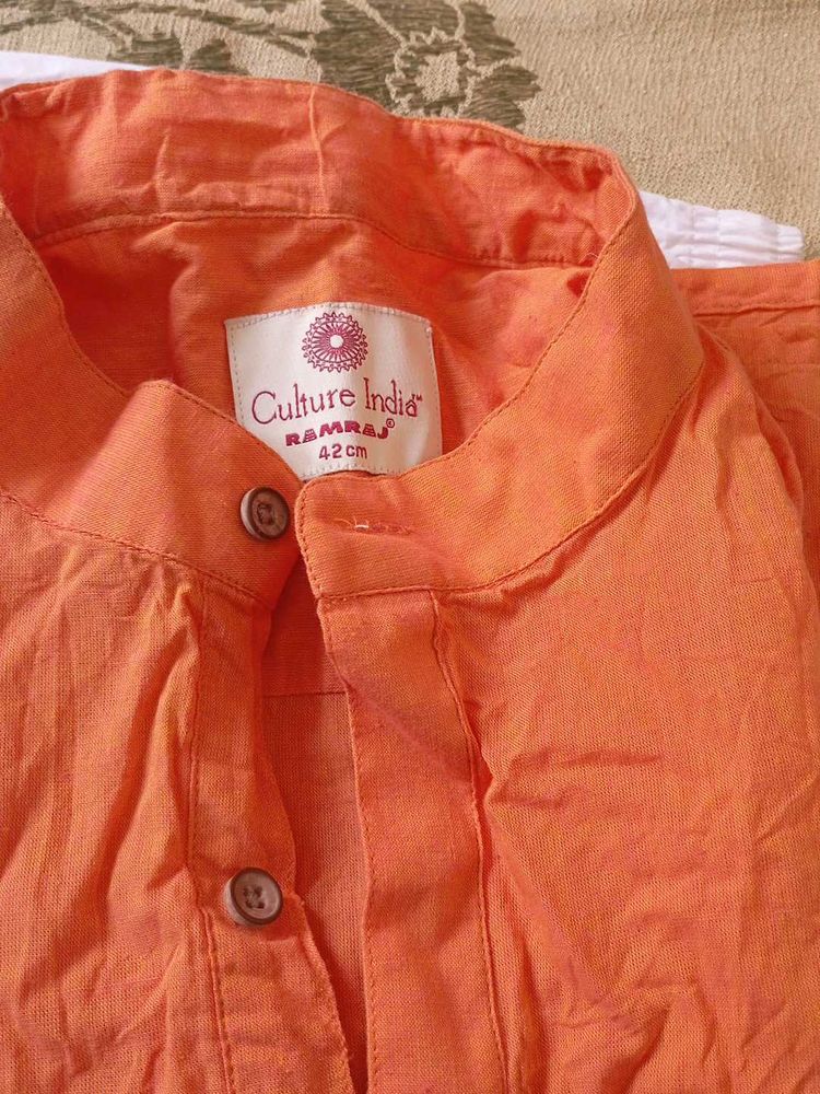 Orange Men's Kurta