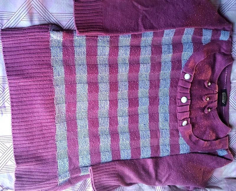 Casual Striped Knit Sweater