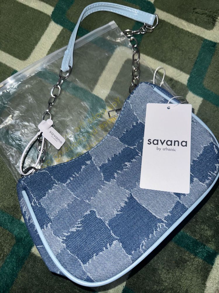Savana Urbanic Denim Patchwork Bag