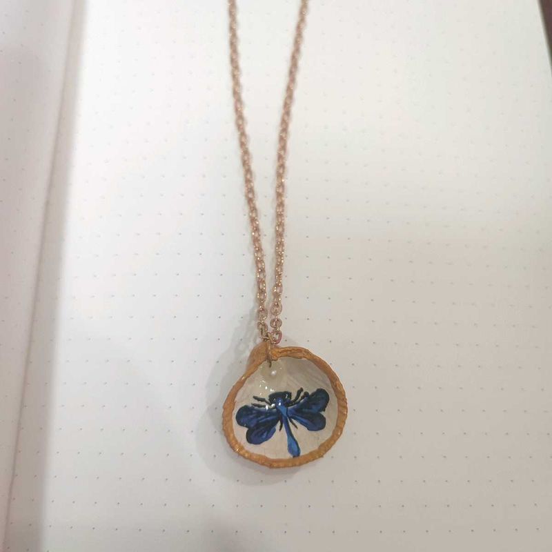 Dragonfly Seashell Necklace ≽༏≼☾⋆｡𖦹 °✩