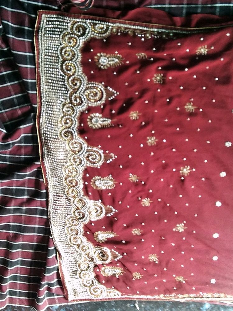Havy Stone Work No Blouse/No Return /No refund
